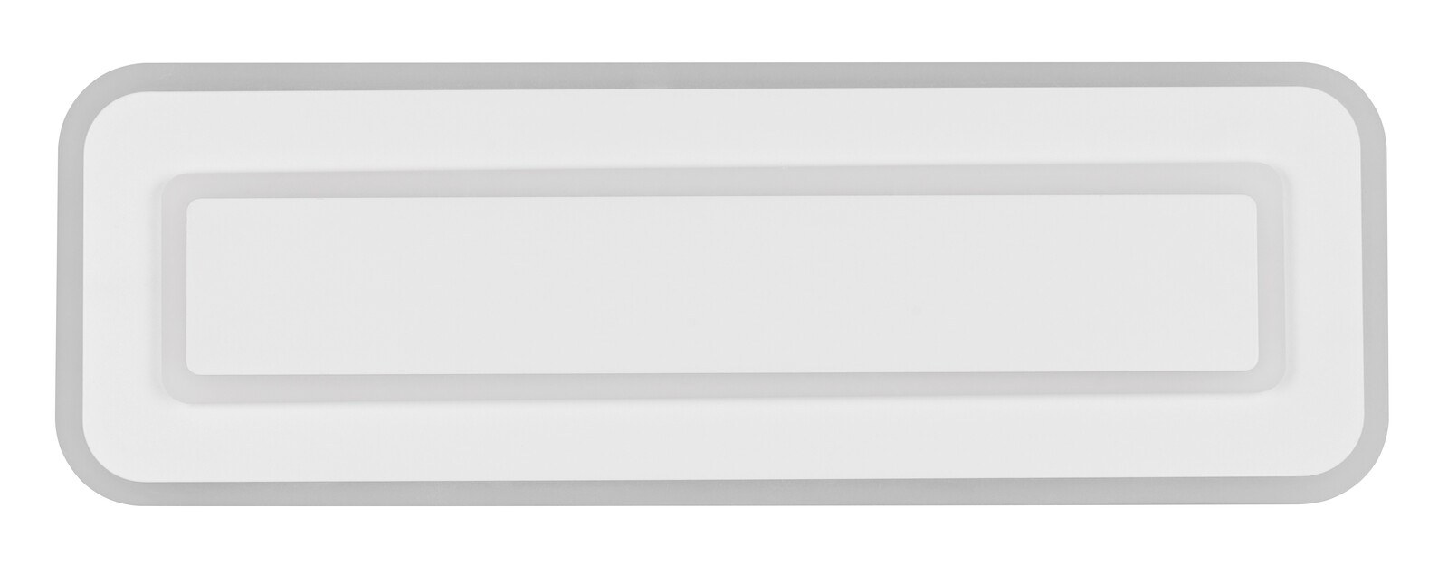 Rechteckige LED-Deckenleuchte in Weiß, Ansicht von unten