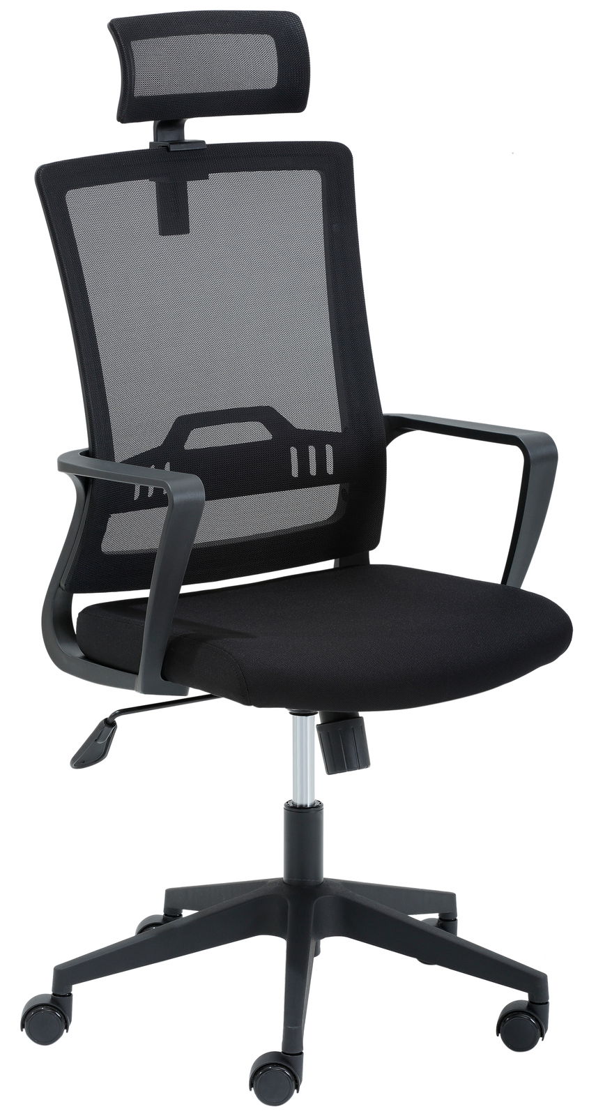 Venda Drehstuhl MYSTUDIO Moderner Drehstuhl mit Netzrückenlehne und Kopfstütze, seitliche Ansicht