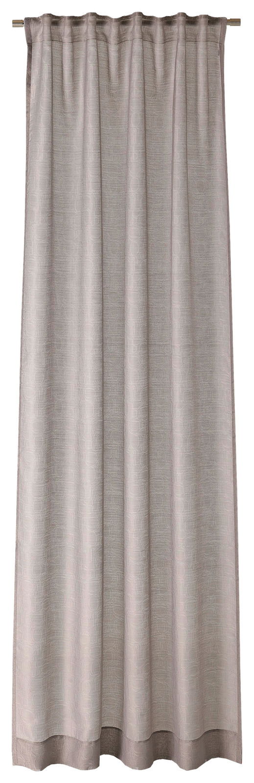 Vorhang in umbra Farbe mit Allover-Muster, frontal fotografiert