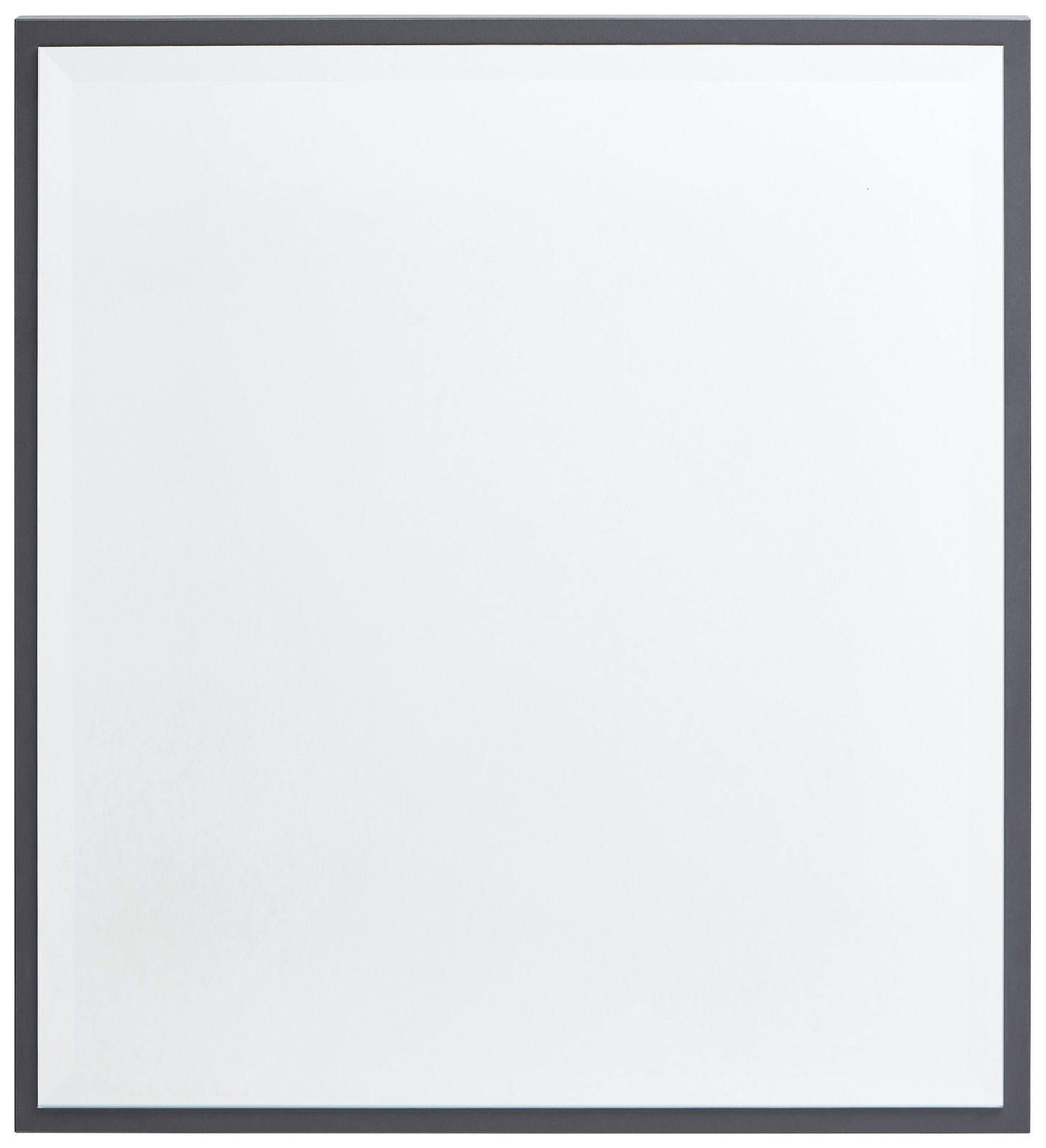 Quadratischer Spiegel mit schwarzem Rahmen, Frontalansicht