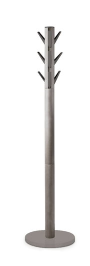 Moderner Garderobenständer aus Metall mit mehreren Haken, frontal abgebildet.