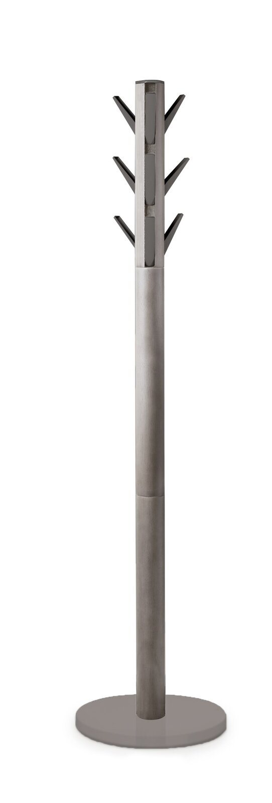 Moderner Garderobenständer aus Metall mit mehreren Haken, frontal abgebildet.