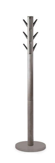 Moderner Garderobenständer aus Metall mit mehreren Haken, frontal abgebildet.