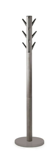 Moderner Garderobenständer aus Metall mit mehreren Haken, frontal abgebildet.