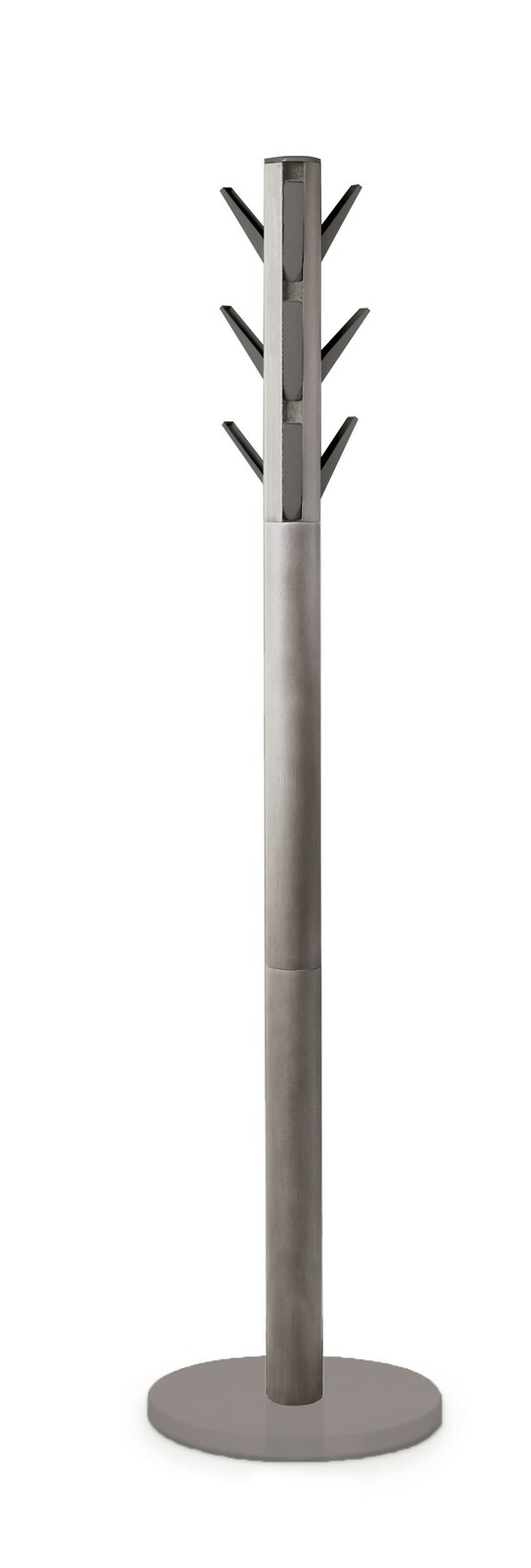 Moderner Garderobenständer aus Metall mit mehreren Haken, frontal abgebildet.