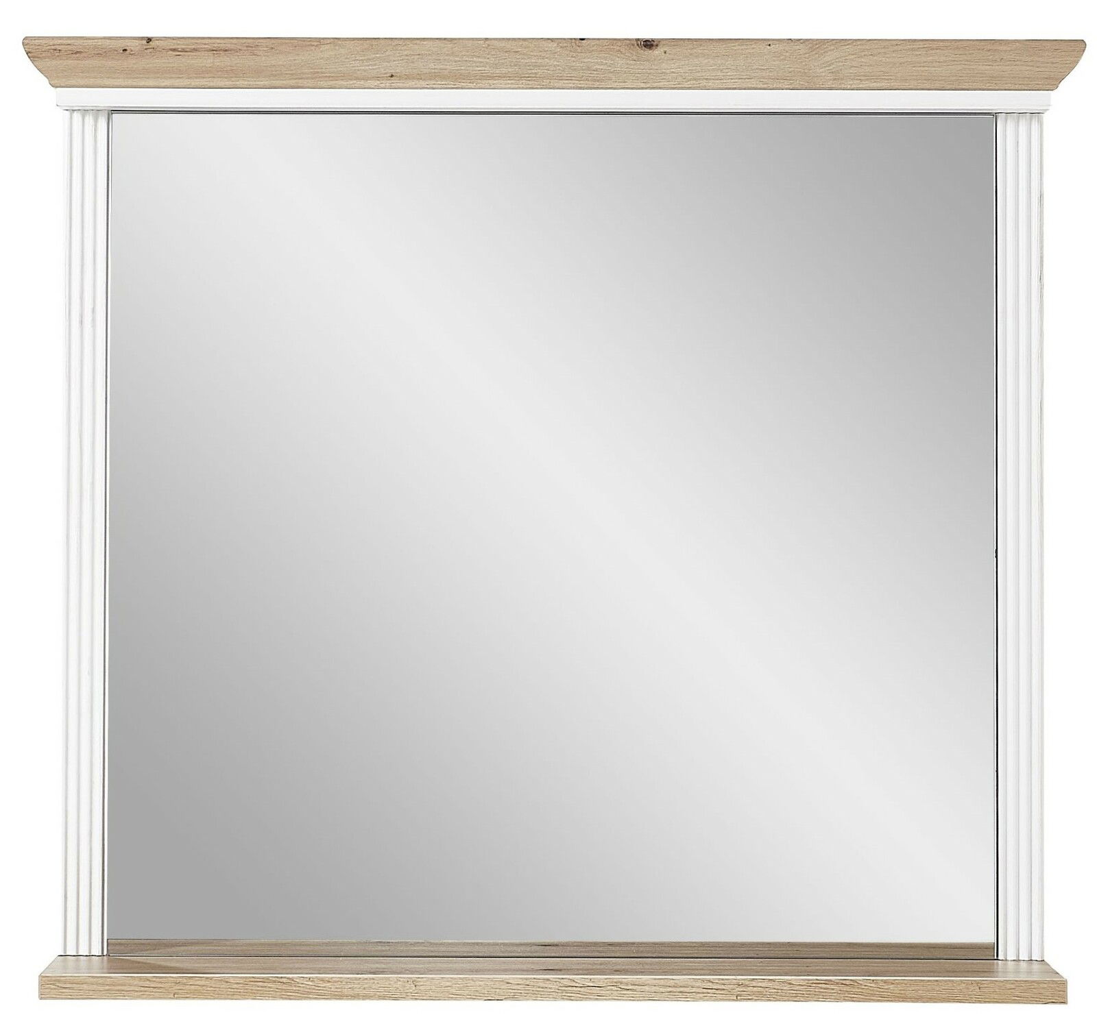 Spiegel mit Holzrahmen, Frontalansicht