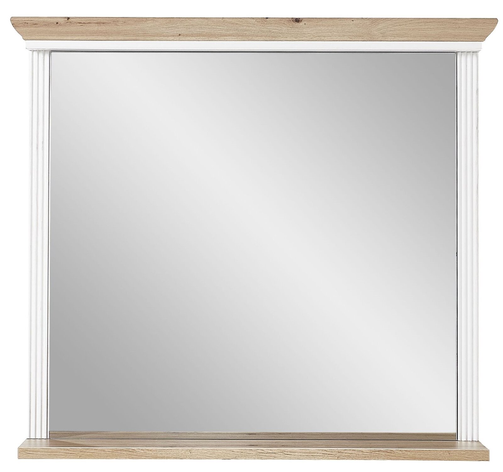 Spiegel mit Holzrahmen, Frontalansicht