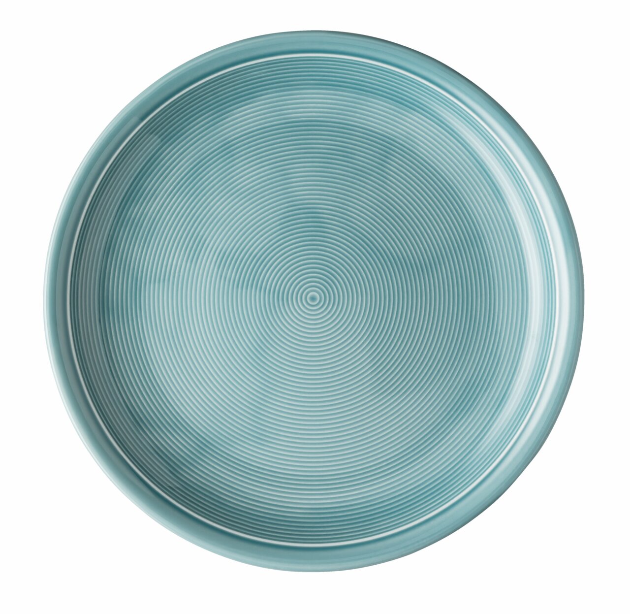 Thomas Speiseteller Trend Colour Speiseteller 26 cm Ice Blue, Draufsicht, mit feinen konzentrischen Kreisen.
