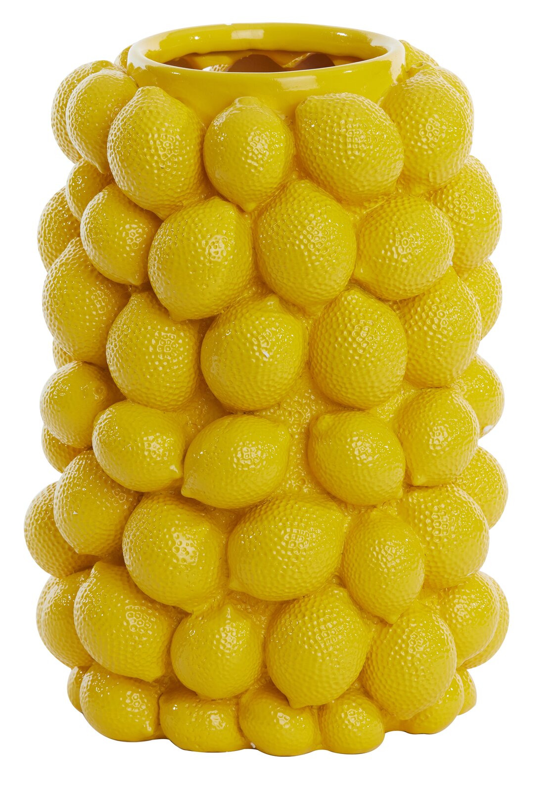 Light&Living Vase LEMON Gelbe Vase mit Zitronenstruktur, seitliche Perspektive