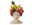 Keramik-Blumentopf in Form eines Frauenkopfes mit geschlossenen Augen, geschmückt mit bunten Früchten wie Ananas, Banane und Kirschen auf dem Kopf, Vorderansicht