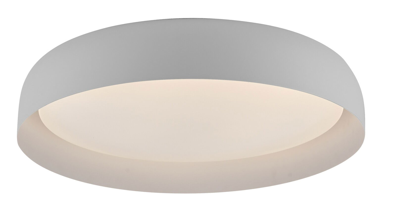 Runde Deckenleuchte OSKO in Weiß, seitliche Perspektive