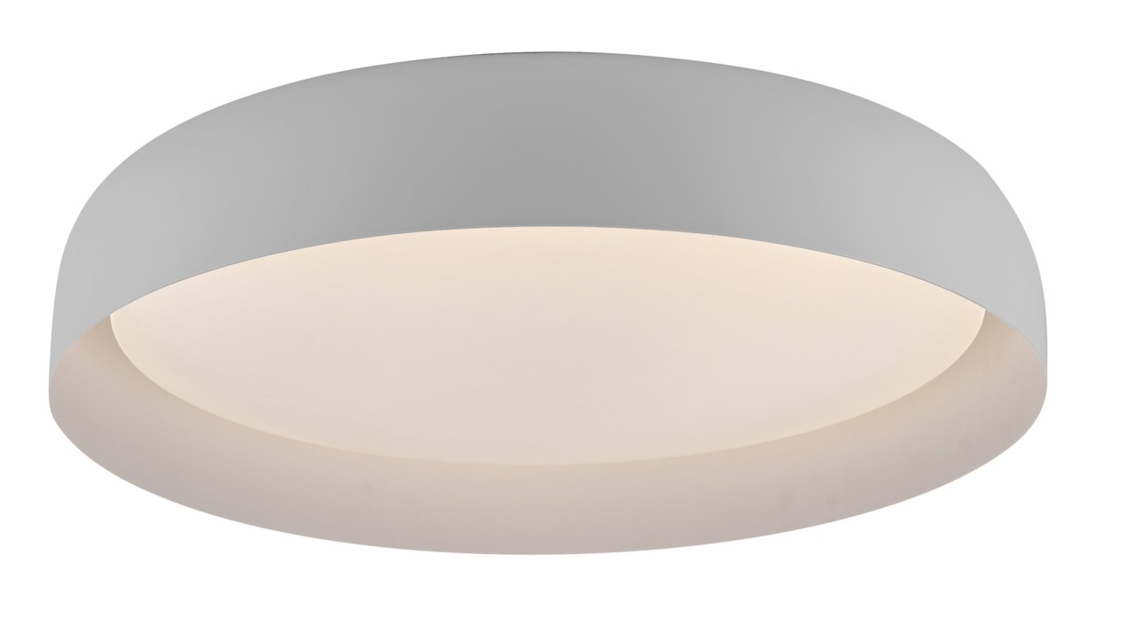 Ronde plafondlamp OSKO in wit, zijaanzicht