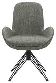 Grauer Armlehnstuhl mit modernem Design, Vorderansicht