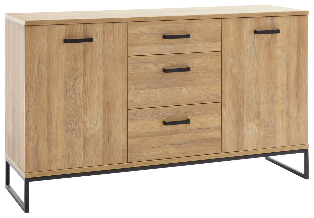 Holz-Sideboard mit zwei Türen und drei Schubladen, Frontansicht