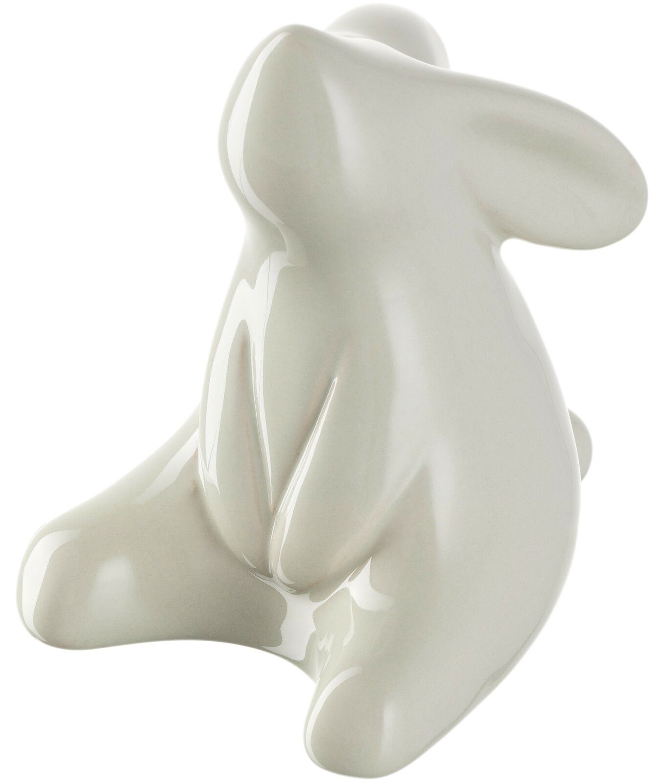 Leonardo Hase 8cm Keramikfigur eines sitzenden Hasen, seitliche Perspektive, glänzende Oberfläche, Höhe 8 cm