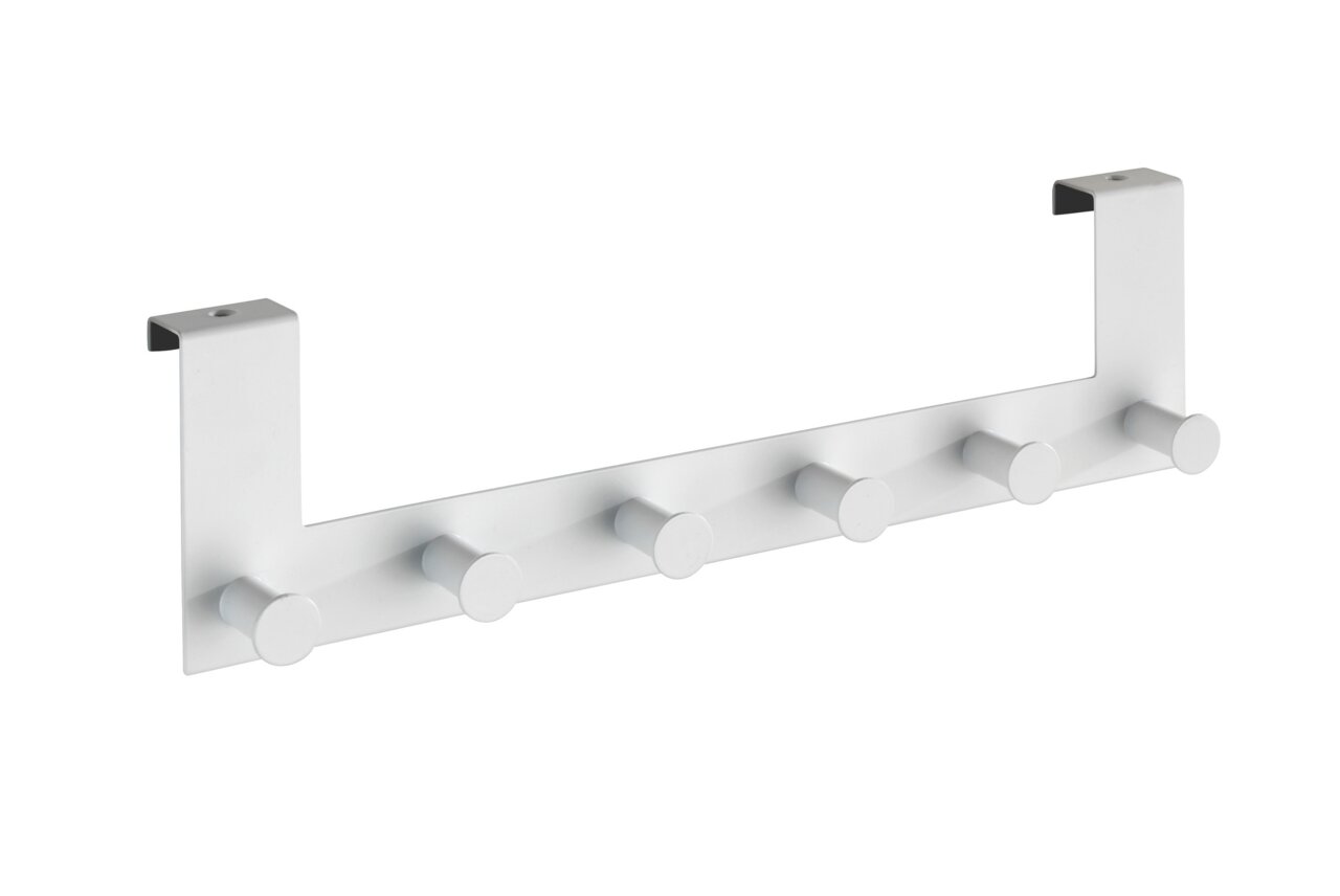 Wenko Türgarderobe CELANO Türgarderobe Celano aus Metall mit fünf Haken, seitliche Perspektive
