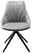 Plantagie Stuhl MAPLE Moderner grauer Stuhl mit Lederbezug und schwarzem Metallgestell, Frontalansicht
