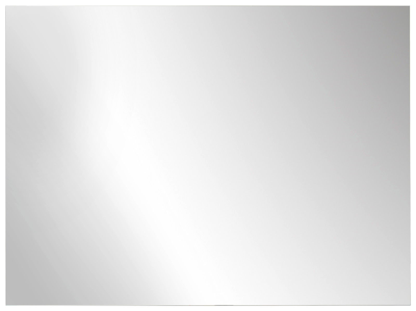 Rechteckiger Spiegel in Frontalansicht mit glatter, reflektierender Oberfläche.