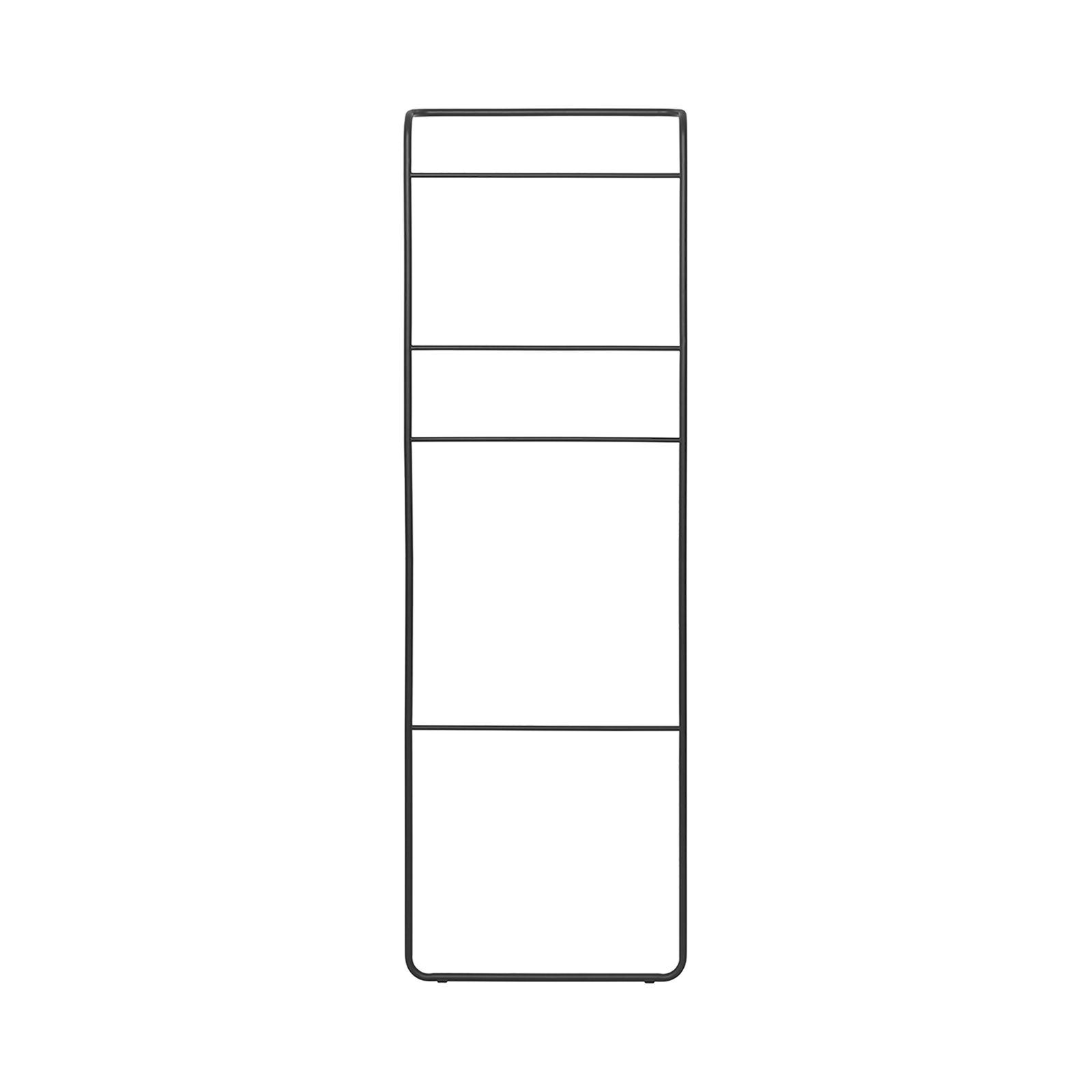 Schwarze Handtuchleiter MODO, frontal abgebildet mit vier Sprossen.
