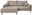 Beige Ecksofa mit Ottomane links, Vorderansicht