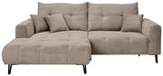 Beige Ecksofa mit Ottomane links, Vorderansicht