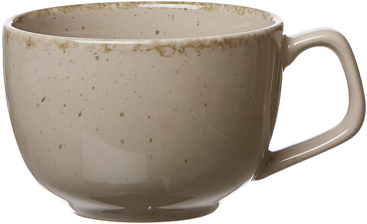 Ritzenhoff & Breker Koffiekopje CASA Graue Kaffeetasse Casa mit gesprenkeltem Design, seitliche Perspektive