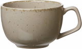 Graue Kaffeetasse Casa mit gesprenkeltem Design, seitliche Perspektive