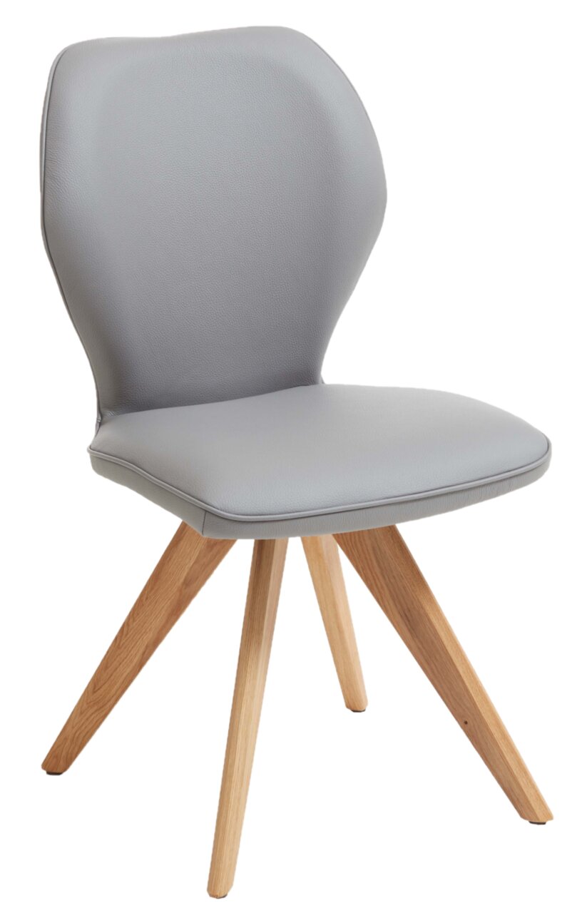 Valdera Stuhl COLORADO-TREND-LINE Moderner grauer Stuhl mit Holzbeinen, seitliche Perspektive
