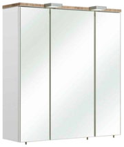 Moderner Spiegelschrank mit drei Türen, seitlicher Perspektive