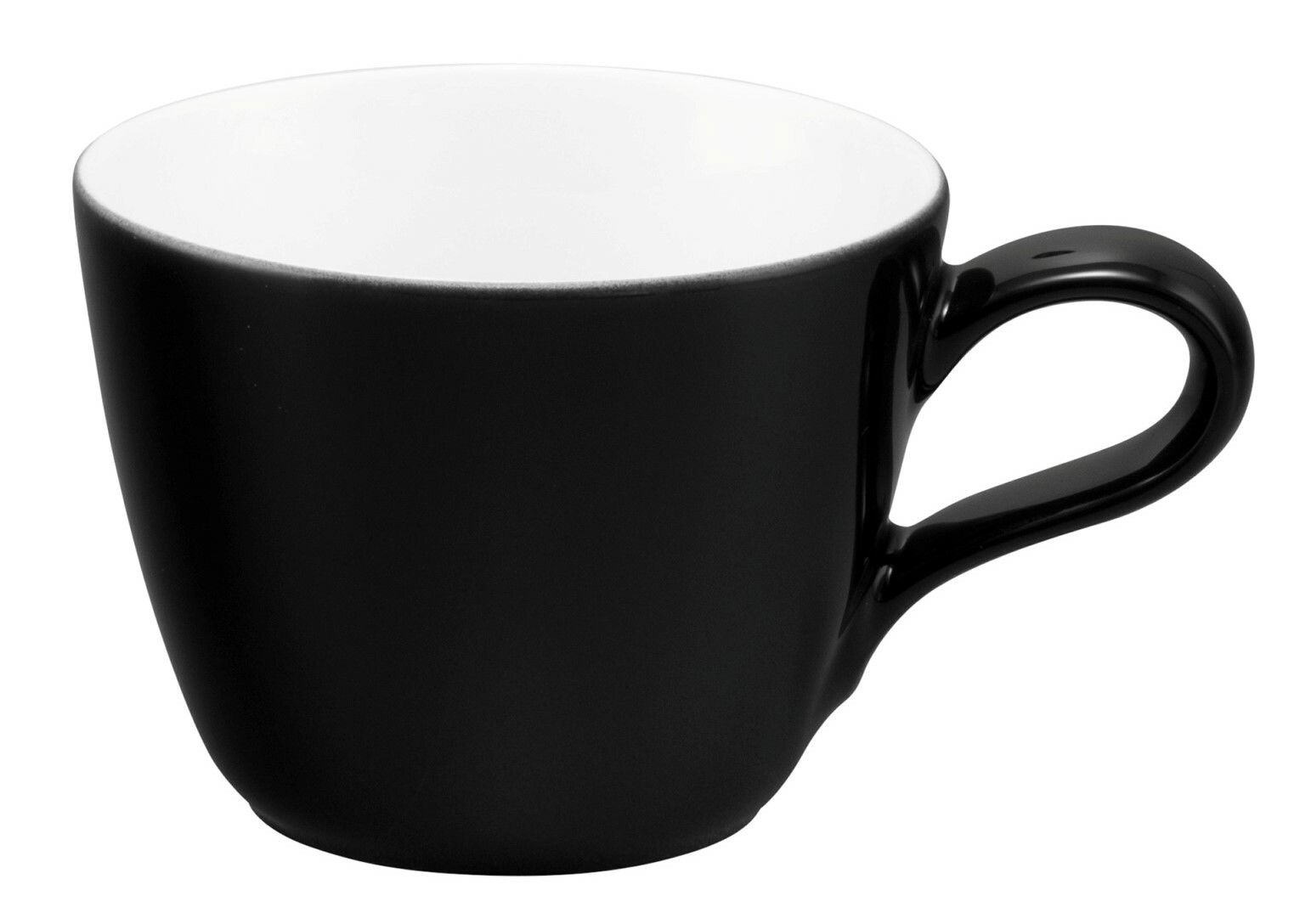 Seltmann Weiden Espressotasse FASHION Schwarze Espressotasse mit weißem Innenraum, seitliche Perspektive