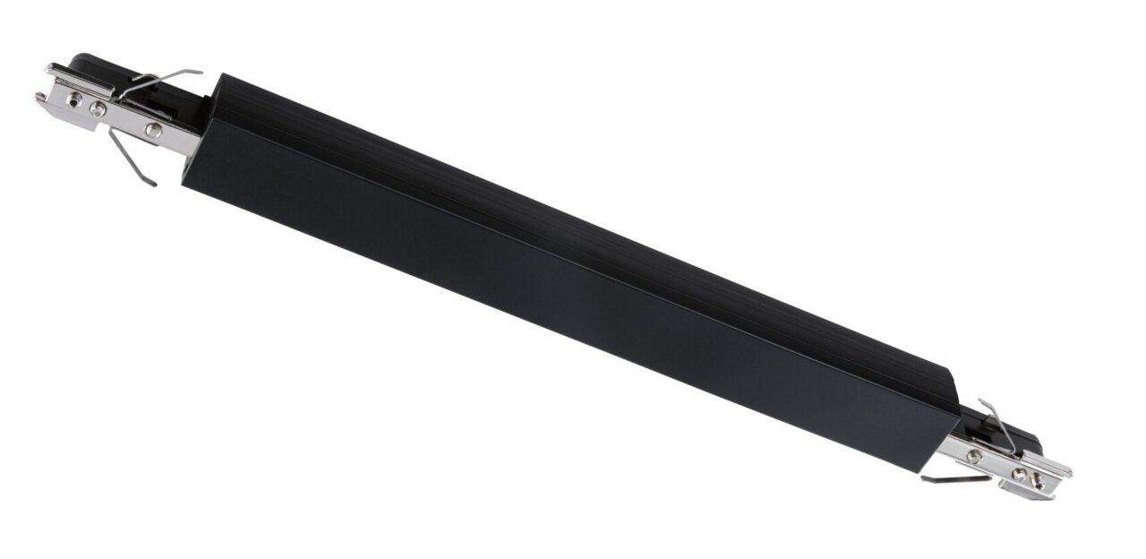 PAULMANN Switchdimmer Zigbee URAIL Schwarzer Switchdimmer Zigbee in diagonaler Perspektive mit Metallklammern an den Enden