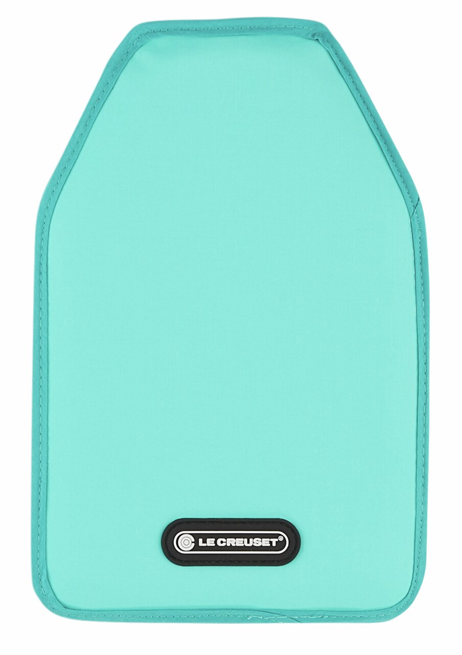 Turquoise wijnkoeler van Le Creuset, vooraanzicht