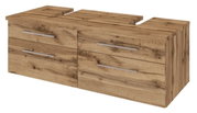 Waschbeckenunterschrank aus Holz mit vier Schubladen, Frontansicht