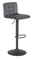 Z2 Barhocker AMANDA Grauer Barhocker mit gepolsterter Rückenlehne und Sitzfläche, schwarzem Metallgestell und Fußstütze, seitliche Perspektive