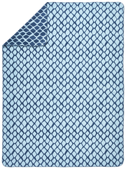 Wohndecke mit blauem Rautenmuster, Draufsicht