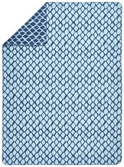 Wohndecke mit blauem Rautenmuster, Draufsicht