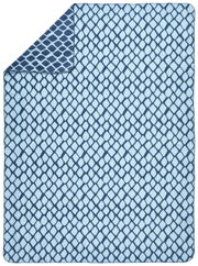Wohndecke mit blauem Rautenmuster, Draufsicht