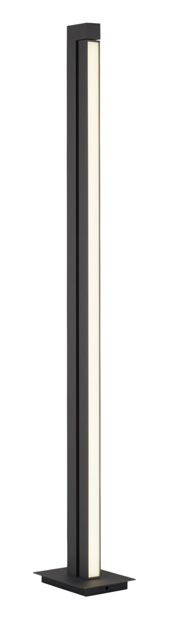 Moderne Stehleuchte PURE-LINES von Paul Neuhaus in schwarzem Design, seitliche Perspektive