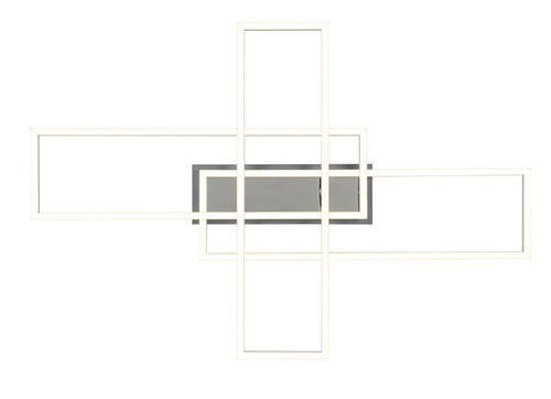 Moderne LED-Deckenleuchte mit geometrischem Design, Ansicht von vorne.