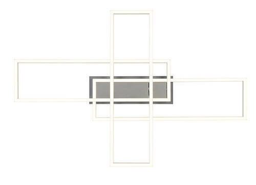Moderne LED-Deckenleuchte mit geometrischem Design, Ansicht von vorne.
