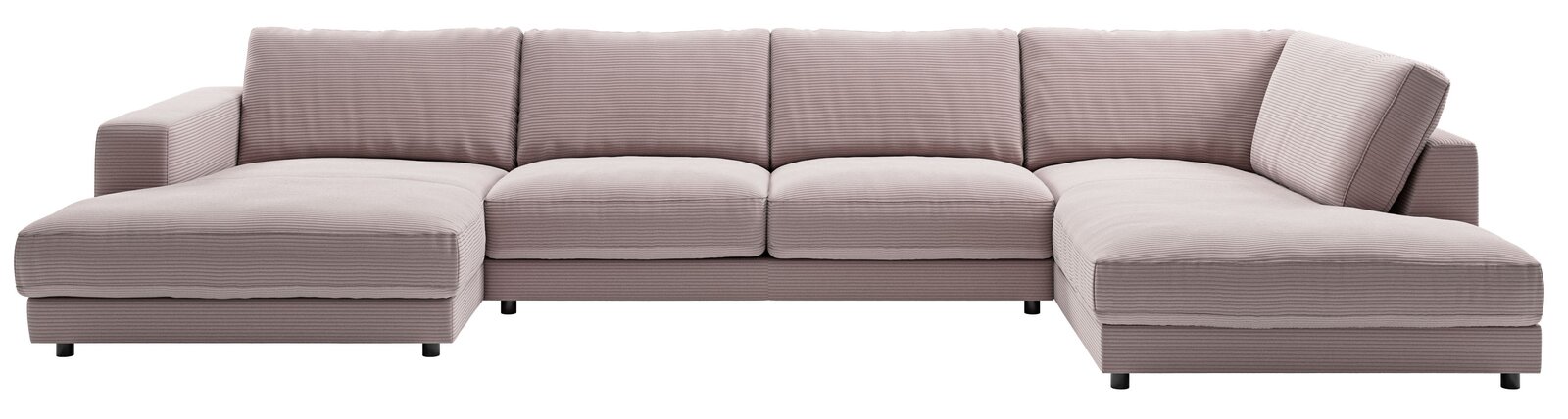 Polsterrundecke in hellgrauem Stoff, Vorderansicht