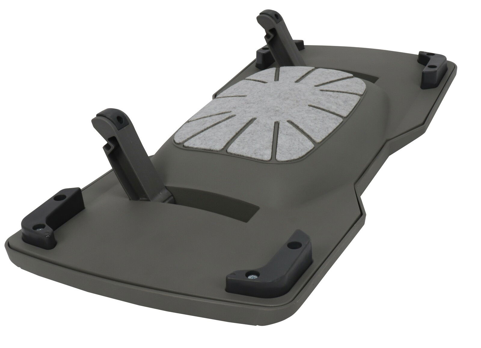 Fußstütze aus Kunststoff mit Filzauflage, seitliche Perspektive