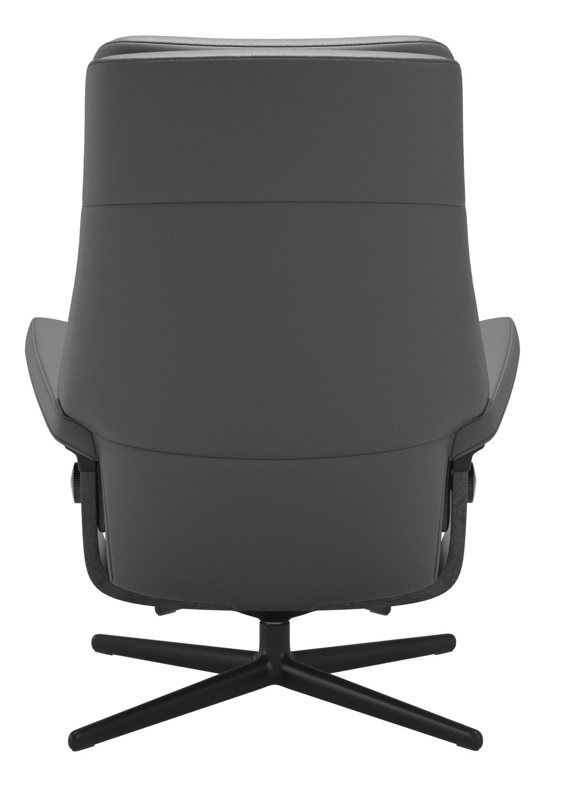 Stressless Einzelsesselset PAUL Rückansicht eines modernen Einzelsessels mit drehbarem Fußgestell in dunklem Farbton.