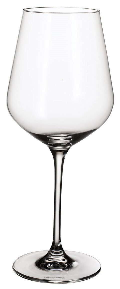 Eleganter Burgunderkelch aus klarem Glas, frontal abgebildet, ideal für Rotwein.