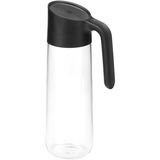 Wasserkaraffe Nuro mit Griff, seitliche Perspektive, schwarzer Deckel und Griff, transparentes Glas