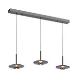 Moderne Pendelleuchte PURE Vitrum mit drei hängenden Leuchten, seitliche Perspektive