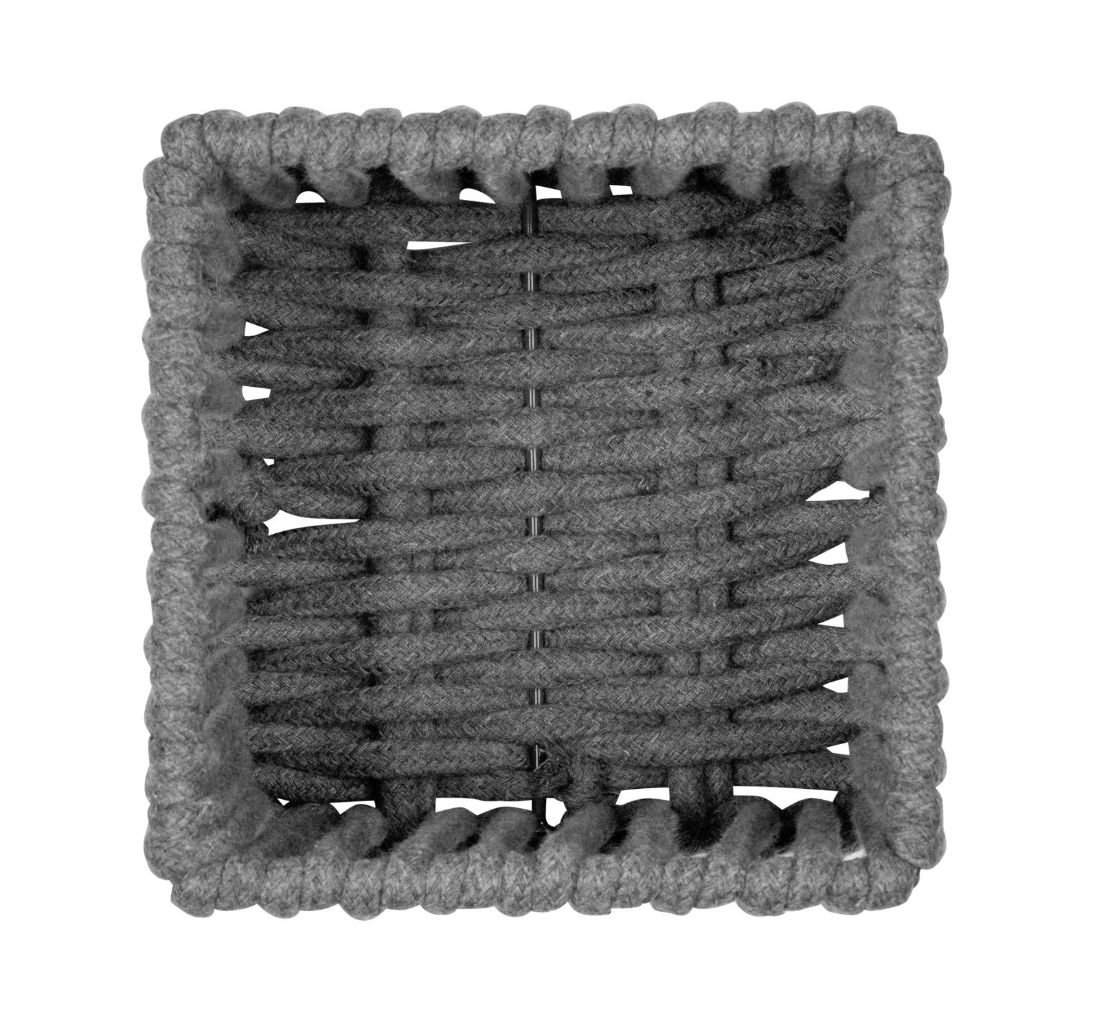 Grauer Badkorb Zovo S aus geflochtenem Material, Ansicht von oben