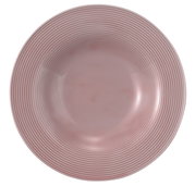 Rosa Pasta- und Salatteller mit feinen Rillen, Draufsicht