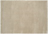 Beige Uni-Teppich in Draufsicht