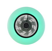 Deckenventilator mit grünem LED-Licht, Ansicht von unten